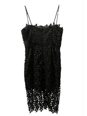 Bardot Liana Black Leaf Lace Overlay Midi Dress Size XL 10 Wedding Date Night
